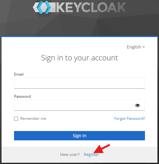 keycloak registration button
